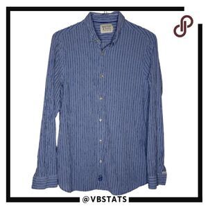 Scotch‎ & Soda Men's Amsterdam Striped Button Down Shirt Blue Size XL